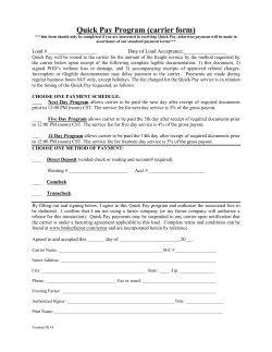 Quick Pay Program (carrier form)