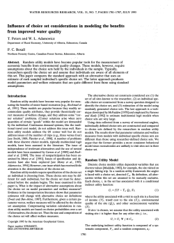 Influence of choice set considerations in modeling the benefits from