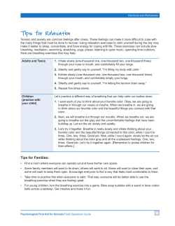 Tips for Relaxation - Madison Local Schools