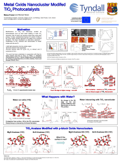Motivation What Happens with Water? TiO Anatase Modified