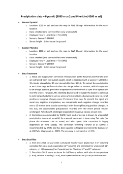 Precipitation data &ndash; Pyramid (5035 m asl) and Pheriche