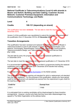 National Certificate in Telecommunications (Level 4) with strands in