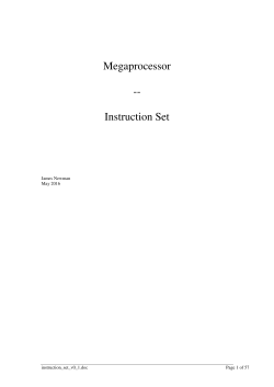 Megaprocessor -- Instruction Set