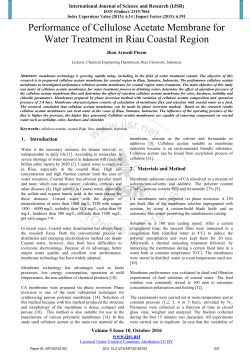 Performance of Cellulose Acetate Membrane for Water Treatment in