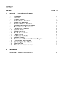 Invitation to Tender