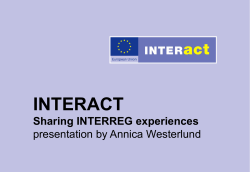 Sharing INTERREG experiences