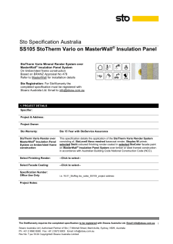 SS105 StoTherm Vario on MasterWall &reg; Insulation