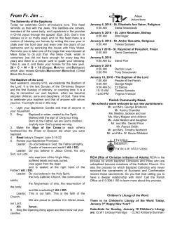 A Message from - Immaculate Conception Parish