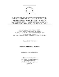 improved energy efficiency in membrane processes -water