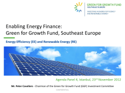 Enabling Energy Finance: Green for Growth Fund, Southeast Europe