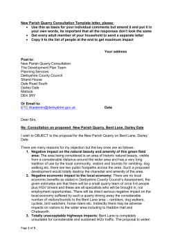 Quarry Consultation Template Letter