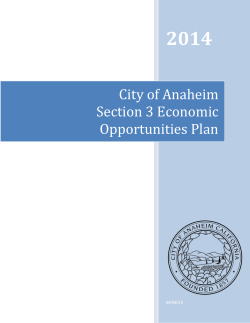 City of Anaheim Section 3 Economic Opportunities Plan