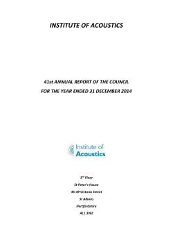 INSTITUTE OF ACOUSTICS 41st ANNUAL REPORT OF THE