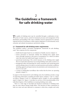 2 The Guidelines: a framework for safe drinking-water