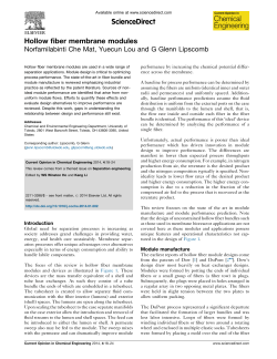 Hollow fiber membrane modules - University of Toledo