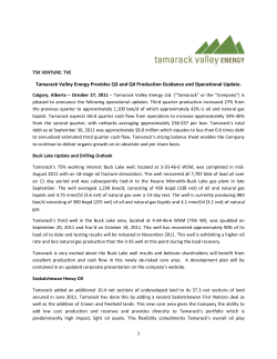 Tamarack Valley Energy Provides Q3 and Q4 Production Guidance