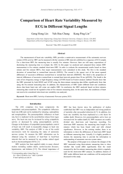 Comparison of Heart Rate Variability Measured by ECG in Different
