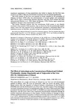 The Effects of Antioxidants on the Concentrations of Reduced and