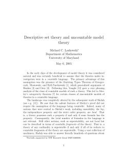 Descriptive set theory and uncountable model theory