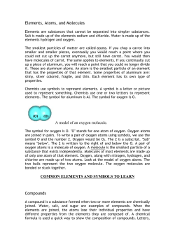 Elements, Atoms, and Molecules