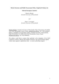 MarketStructure and Public Procurement