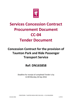 Tender Document To be completed and returned