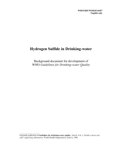 Hydrogen Sulfide in Drinking-water