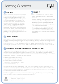 Learning Outcomes