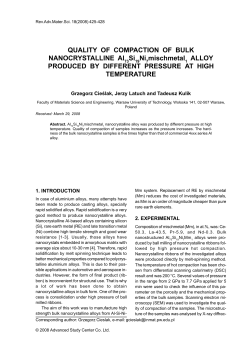 QUALITY OF COMPACTION OF BULK NANOCRYSTALLINE Al Si