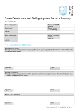 Career Developmemt and Staffing Appraisal Record HRF105