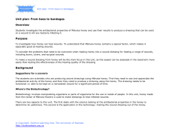 Unit plan: From bees to bandages