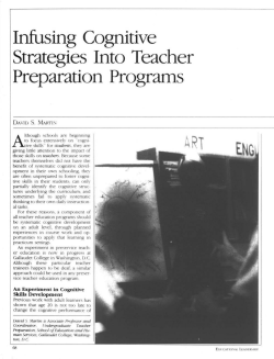 Infusing Cognitive Strategies Into Teacher Preparation Programs