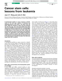 Cancer stem cells: lessons from leukemia