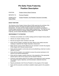 CAB Job Descriptions - Phi Delta Theta Fraternity
