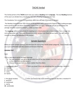TACHS Verbal - St. Joseph by-the