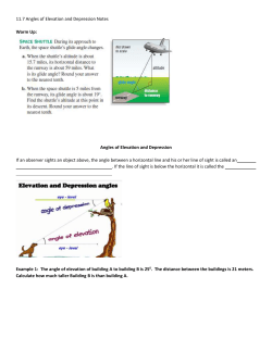 11.7 Angles of Elevation and Depression Notes Warm Up: Angles of