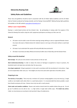 Glenorchy Rowing Club Safety Guidelines