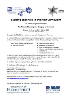 ASE RSLC Regional Conference: Building Expertise in the New