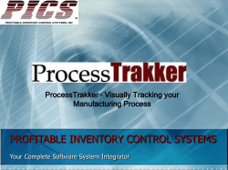 ProcessTrakker - Profitable Inventory Control Systems