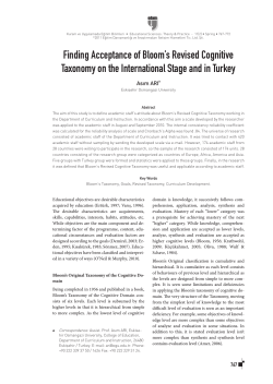 Finding Acceptance of Bloom`s Revised Cognitive Taxonomy on the