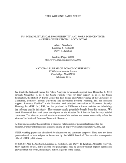 NBER WORKING PAPER SERIES U.S. INEQUALITY, FISCAL