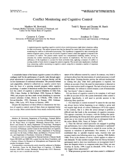 Conflict Monitoring and Cognitive Control