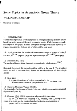 Some Topics in Asymptotic Group Theory