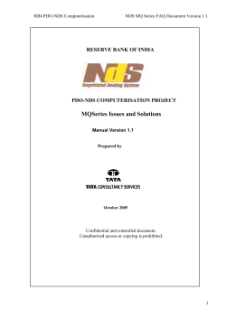 NDS MQ Series FAQ Document