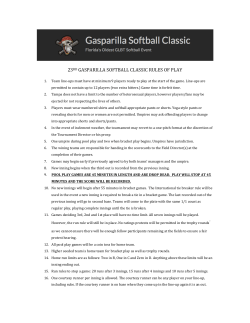 23RD GASPARILLA SOFTBALL CLASSIC RULES OF PLAY