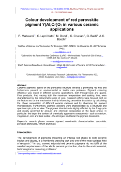 Colour development of red perovskite pigment Y(Al,Cr)O3 in various