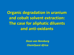 Organic degradation in uranium and cobalt solvent extraction
