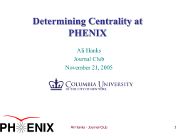 Centrality Determination