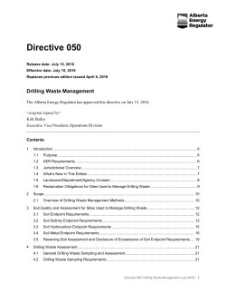 Directive 050: Drilling Waste Management