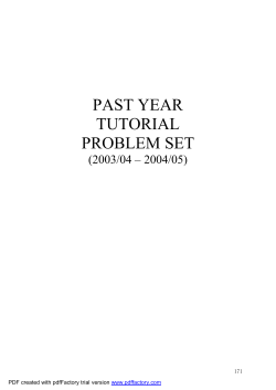 past year tutorial problem set